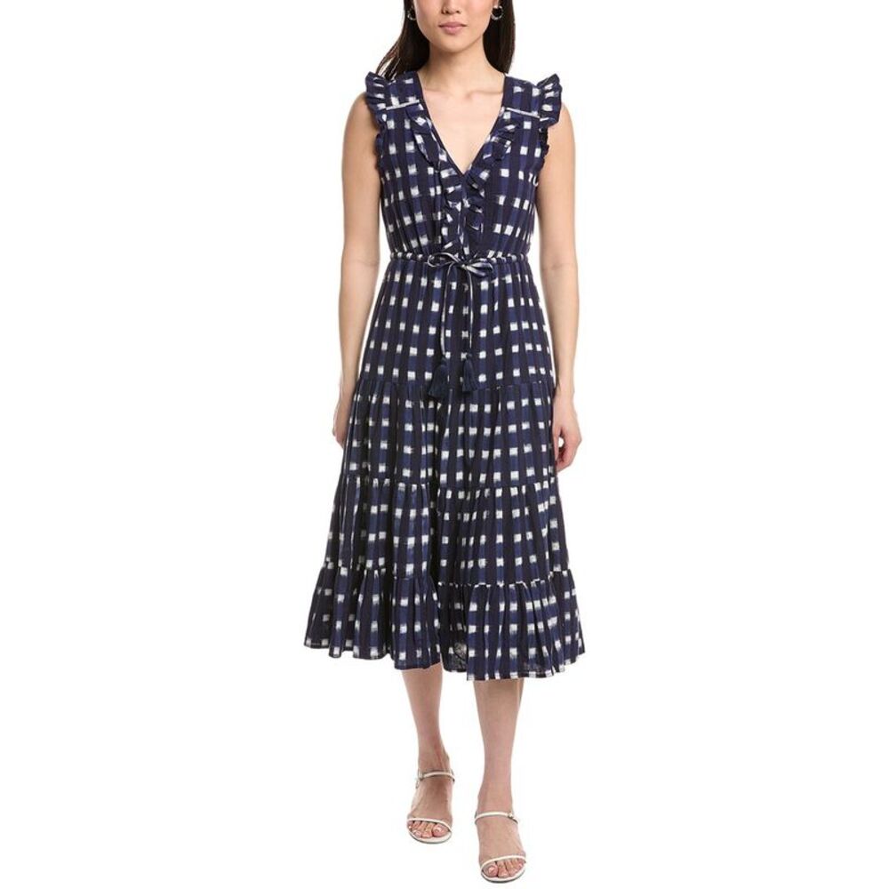 Mer St. Barth Womens  Giselle Midi Dress, Navy